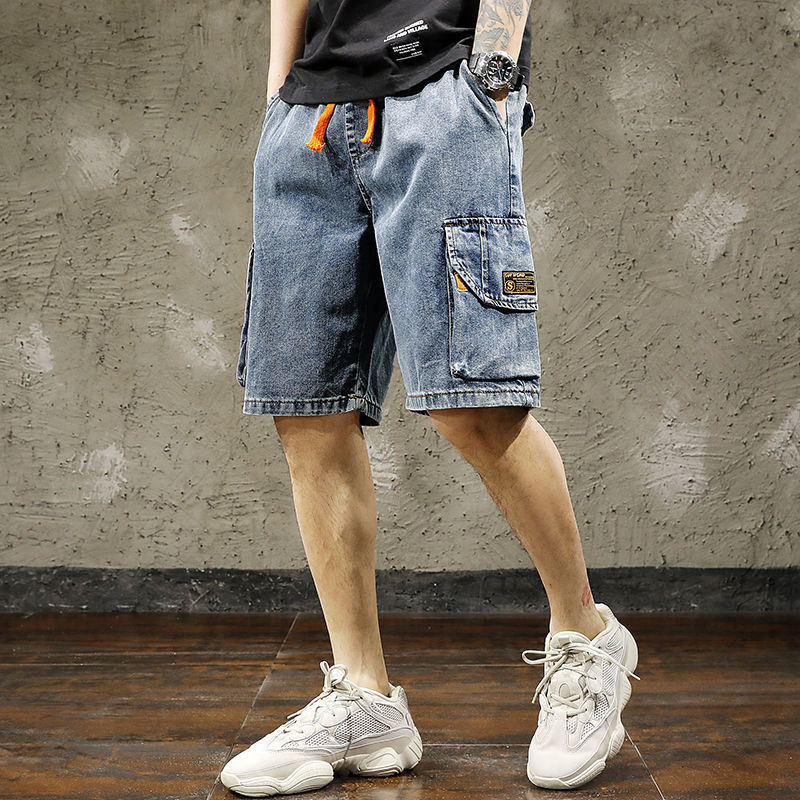 Pantalones de vaqueros para hombres 2026 nuevos pantalones de verano delgados y sueltos de tamaño medio marca de moda pantalones de cinco puntos