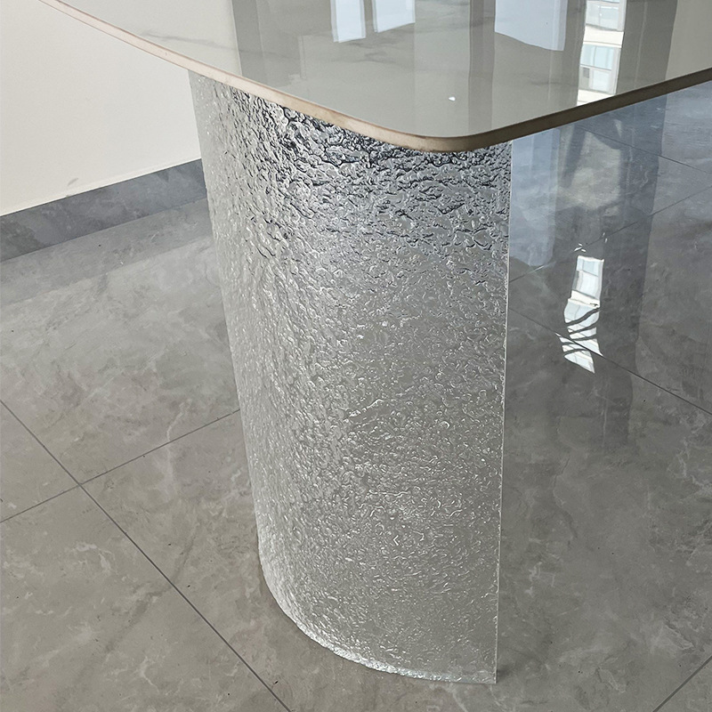 アクリルのテーブルの足は足の円弧の島の台のテレビのテーブルの足のテーブルのテーブルの岩板の支柱の茶のいくつかの石の紋様のテーブルの角を支えます。|undefined
