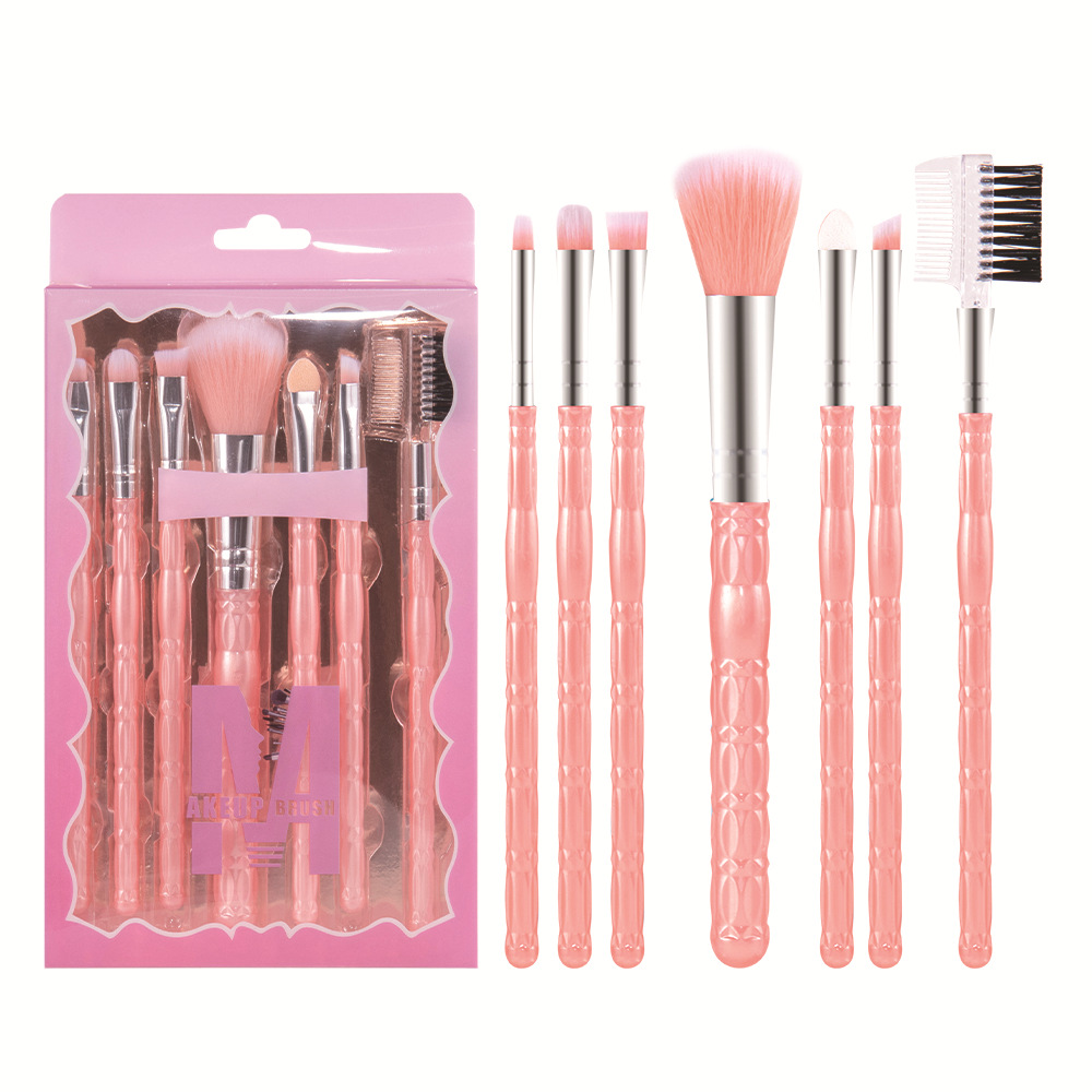Cross-border makeup brush suit beginners Amazon beauty tools 7 blush eye shadow lip brush makeup set brush
