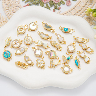 Color-Preserving 18K Gold-Plated Insert Buckle Multi-Row Pearl Jewelry Connecting End Buckle DIY Necklace Accessory Handmade