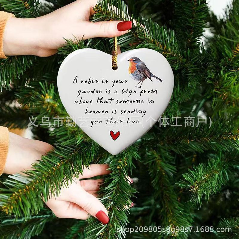 robin in in cross-border garden ceramic heart shaped christmas decorations garden decorations christmas decoration in stock robin in in cross-border garden ceramic heart shaped christmas decorations garden decorations christmas decoration in stock