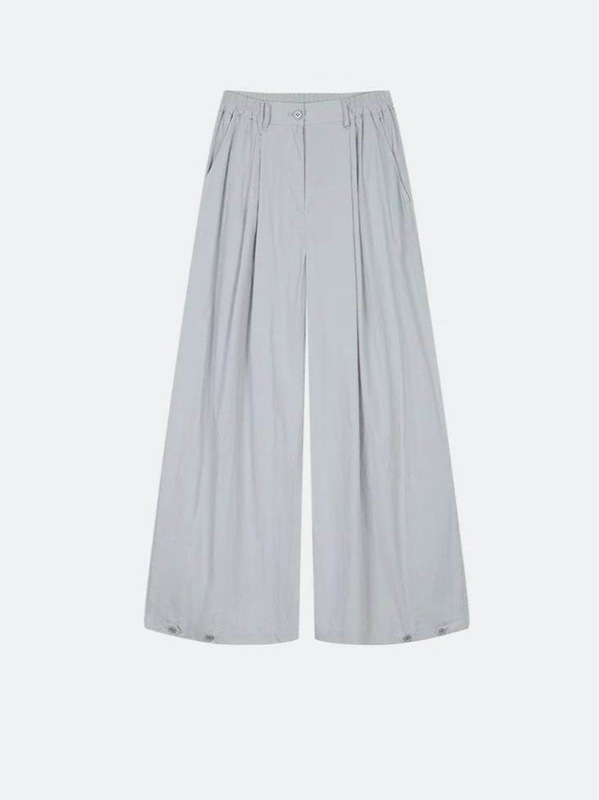 MOUSSY 2025早秋新品休闲慵懒风纯色宽松阔腿长裤|undefined