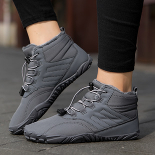 Cross-Border Autumn and Winter High-Top Outdoor Hiking and Mountaineering Cross-Country Cotton Boots Fleece-Lined Warm Snow Boots Work Boots Five-Finger Cotton Shoes