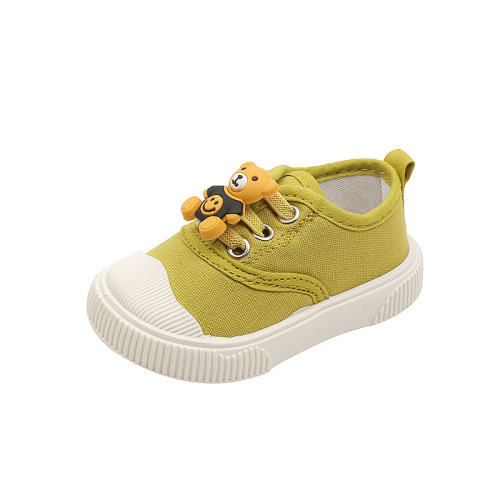 Solid Soft-Soled Baby Shoes, Ultra-Soft First Steps Shoes, Children's Canvas Shoes, Slip-On for Spring and Autumn, Unisex Single-Soled Flat Shoes