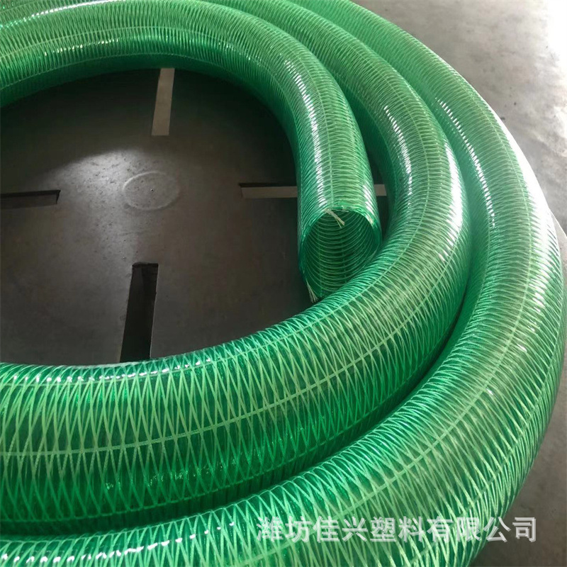 厂家批发水泵输油机柴油机绿色PVC复合防静电钢丝软管 耐酸碱