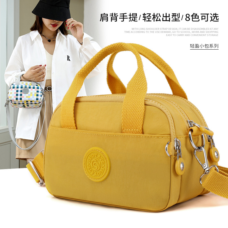 New Fashion Colorful Small Handbag Waterproof Nylon Women's Bag Korean Multi-layer Shoulder Bag Crossbody Bag Women's Cloth Bag