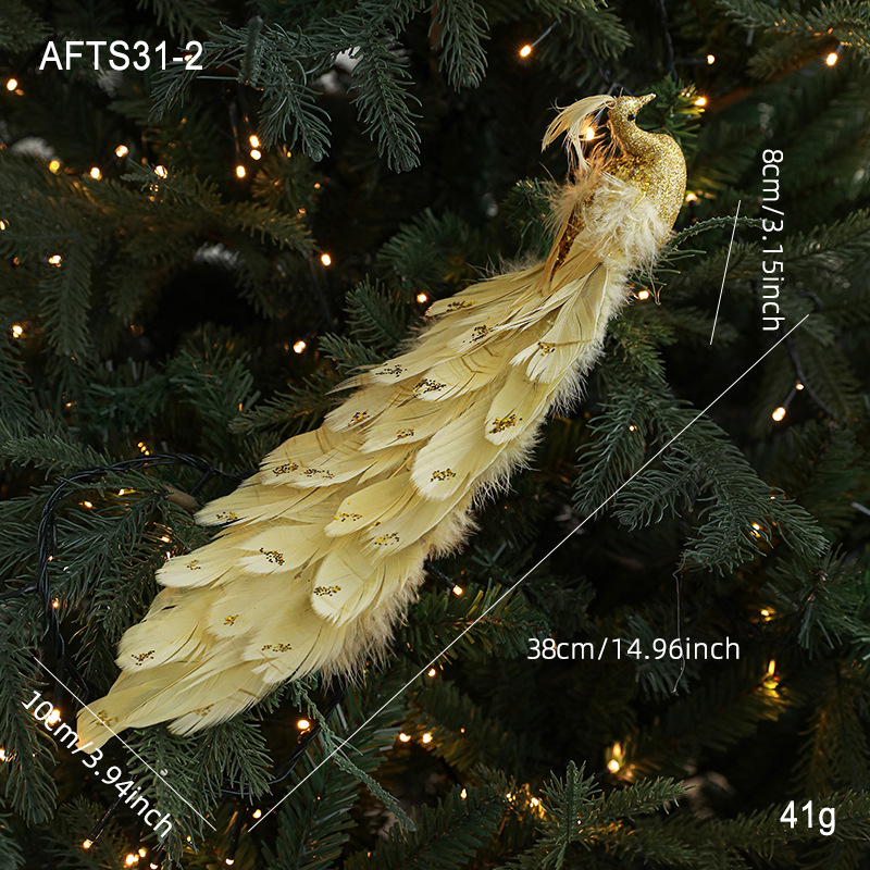Decoración del árbol de Navidad pájaros plumas de color simulación de pájaros horticultura ramas decoración accesorios decoración pájaros colgantes