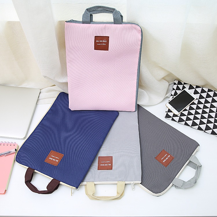 Bojin Manufacturer Sells Fashionable Laptop Bags, Zippered Multi-Layer A4 Document Bags, Canvas Briefcases