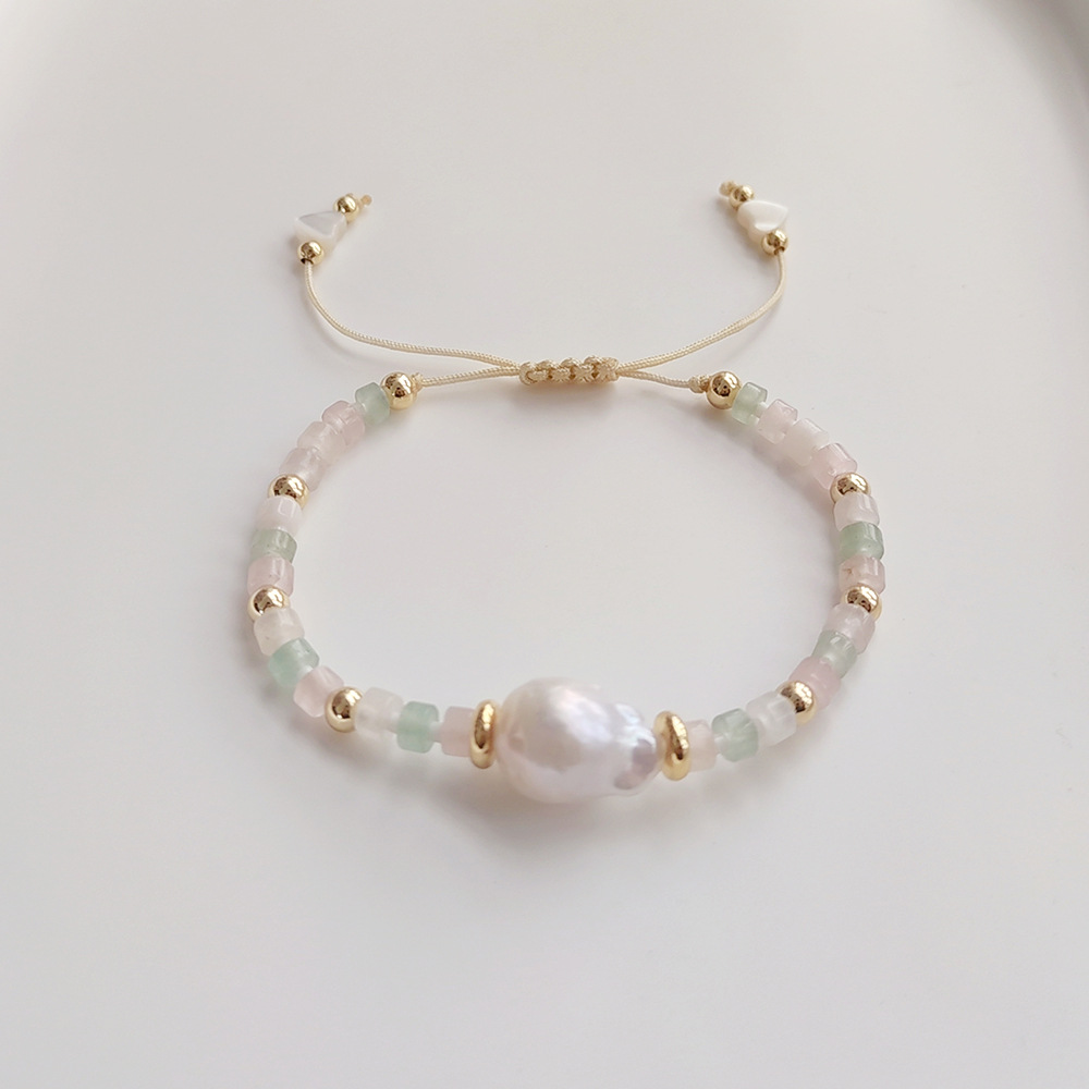 Women'S Gender Fashion Geometric Turquoise Freshwater Pearl Knitting Bracelets