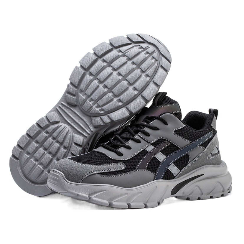 Zapatos de seguro laboral para hombres, anti-rotura, anti-perforación, ligero, desodorante, transpirable, resistente al desgaste, aislamiento de trabajo, zapatos de seguridad en el sitio de construcción, universal en todas las estaciones