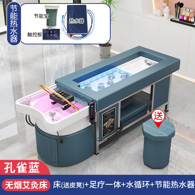 Azul pavo real + CIRCULACIÓN DE AGUA + calentador de agua