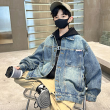 男童春秋装韩版宽松牛仔外套2025新款中大儿童春季痞帅薄款上衣潮