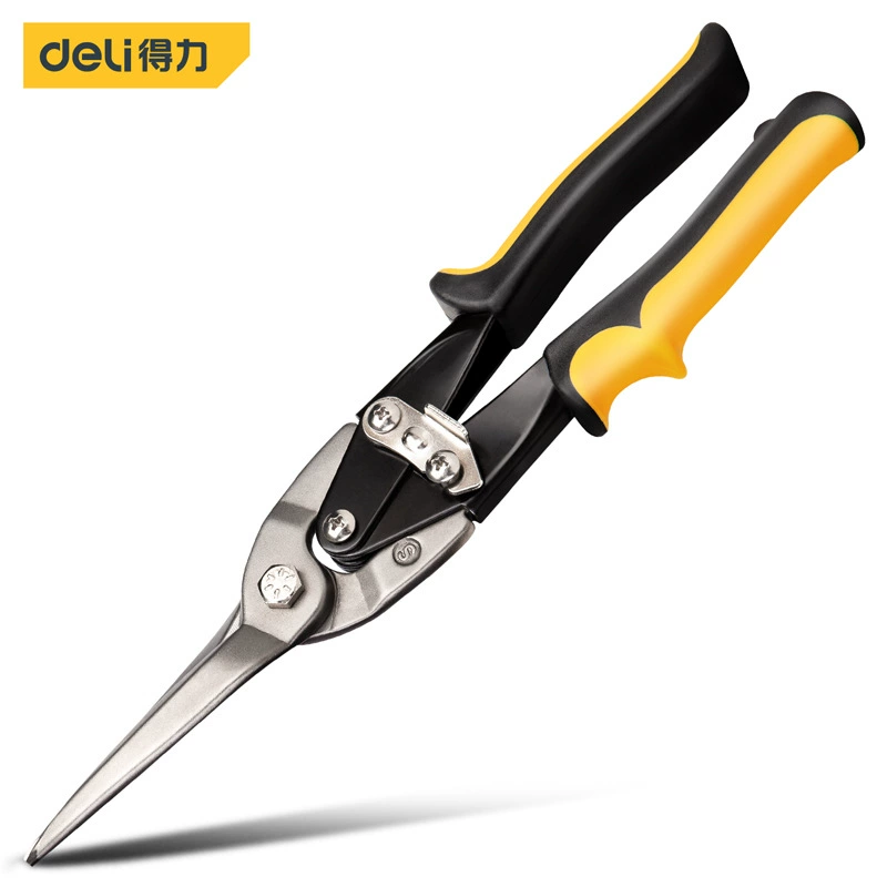 Авиационные ножницы Deli DL20033 удлинённые прямые жёлтые 11 дюймов