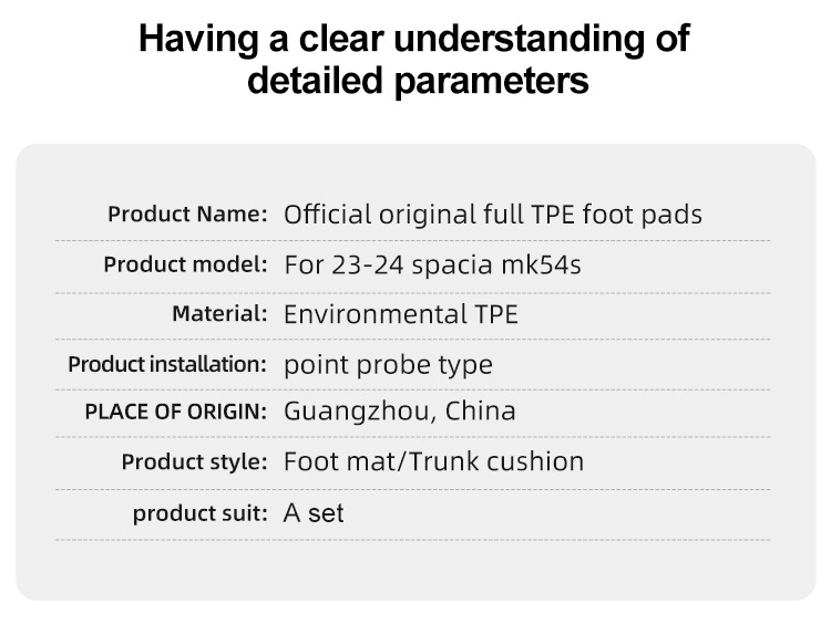 Suitable for 23-24 Suzuki Spacia Right-Hand Drive Car Floor Mats, Full Tpe Floor Mats, Special Car Floor Mats, Cross-Border