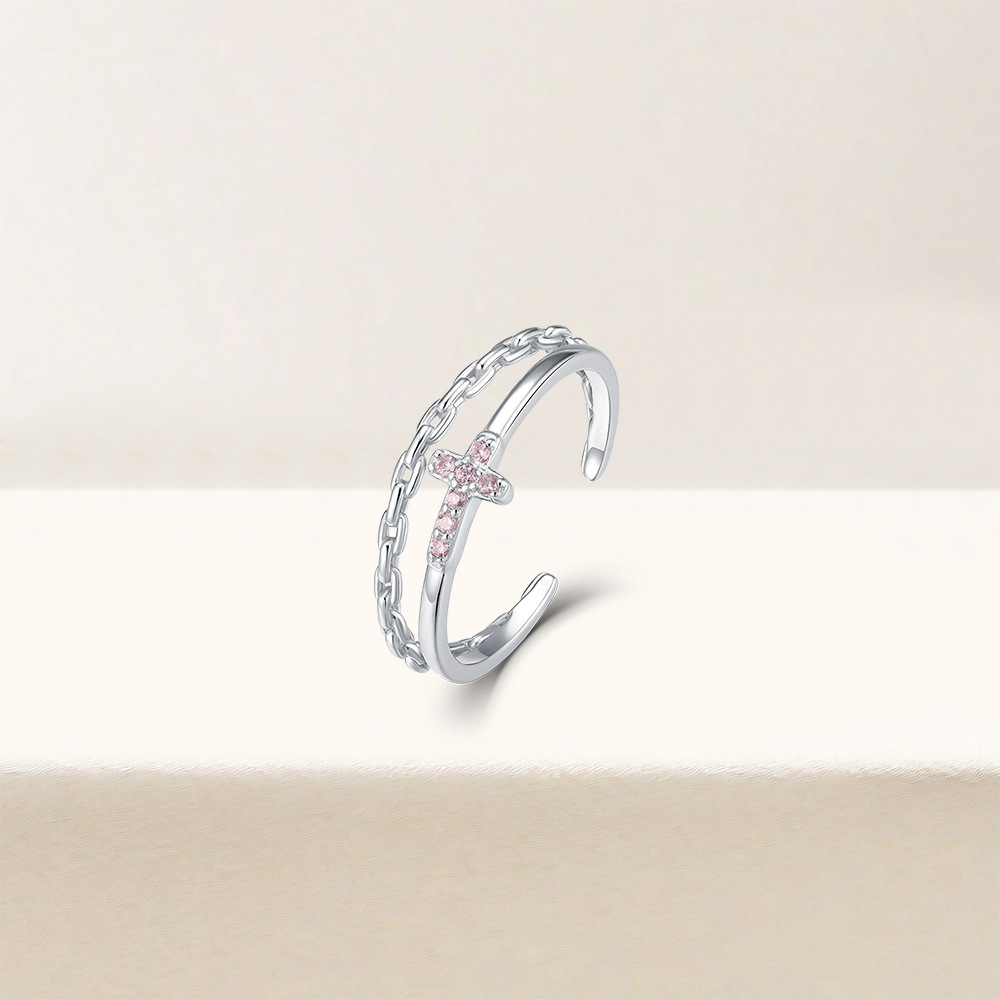 2g Weight Zircon Inlay Material Open Rings Classification Adjustable Ring Size 1 Piece Quantity Daily Occasion 925 Sterling Silver Material Cross, Heart Shape, Butterfly Pattern All Seasons Season Women's Gender Plating, Inlay Design Simple Style, IG Style Style 925 Sterling Silver Zircon Cross Heart Shape Butterfly Open Rings 925 Sterling Silver Rings 36