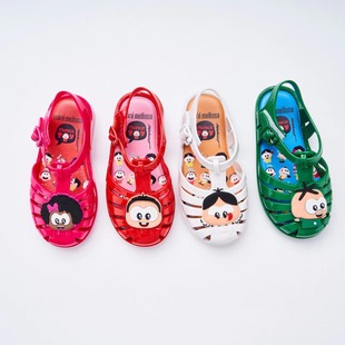 2024 Mei*Sha New Baotou Spider Shoes Jelly Shoes Melis*A Sandals Cut Out Beach Shoes Girls Boys