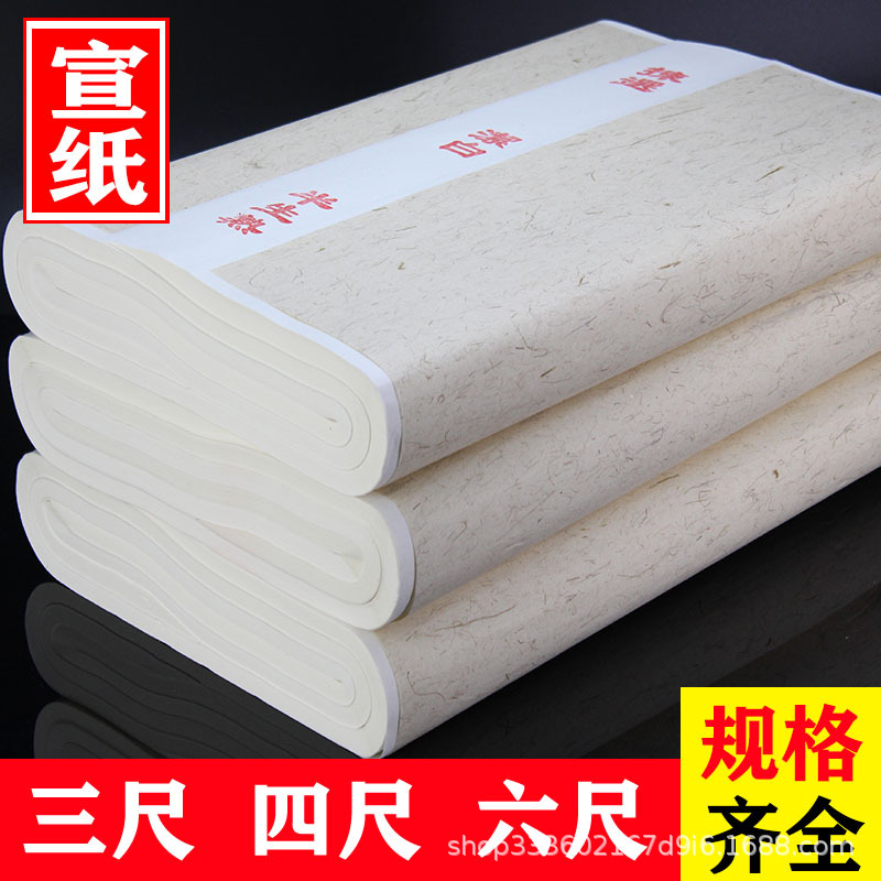 加厚四尺宣纸半生半熟生宣纸国画书法套装练习初学者创作小楷熟宣