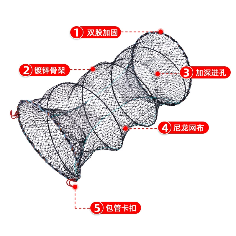 Заводская прямая эксплуатация складной crab cage spring cage, желтая крючкообразная crab, краб-ракушка, сеть для рыбалки, разнообразие спецификаций рыболовных приспособлений