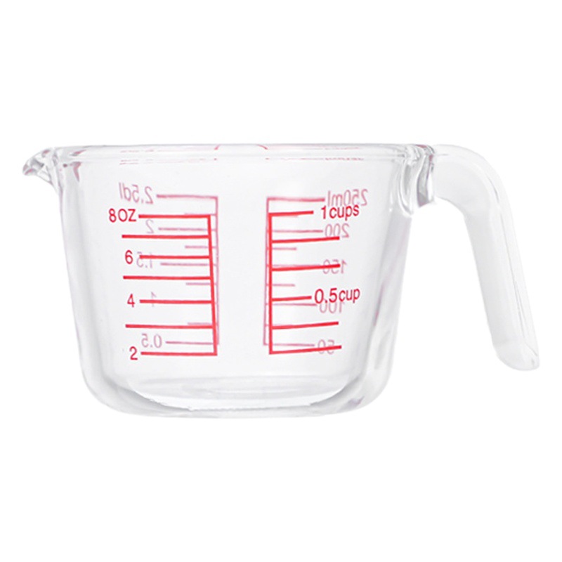 Taza de medición de vidrio para el hogar cocina taza de escala de gran capacidad borosilicato resistente a altas temperaturas taza de hornear huevo taza de leche al por mayor