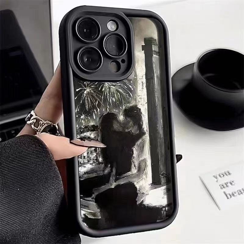 Nueva pareja para iPhone 16pro funda para teléfono móvil Apple 15 anti-caída 14 arte 13promax Europa y América 12x
