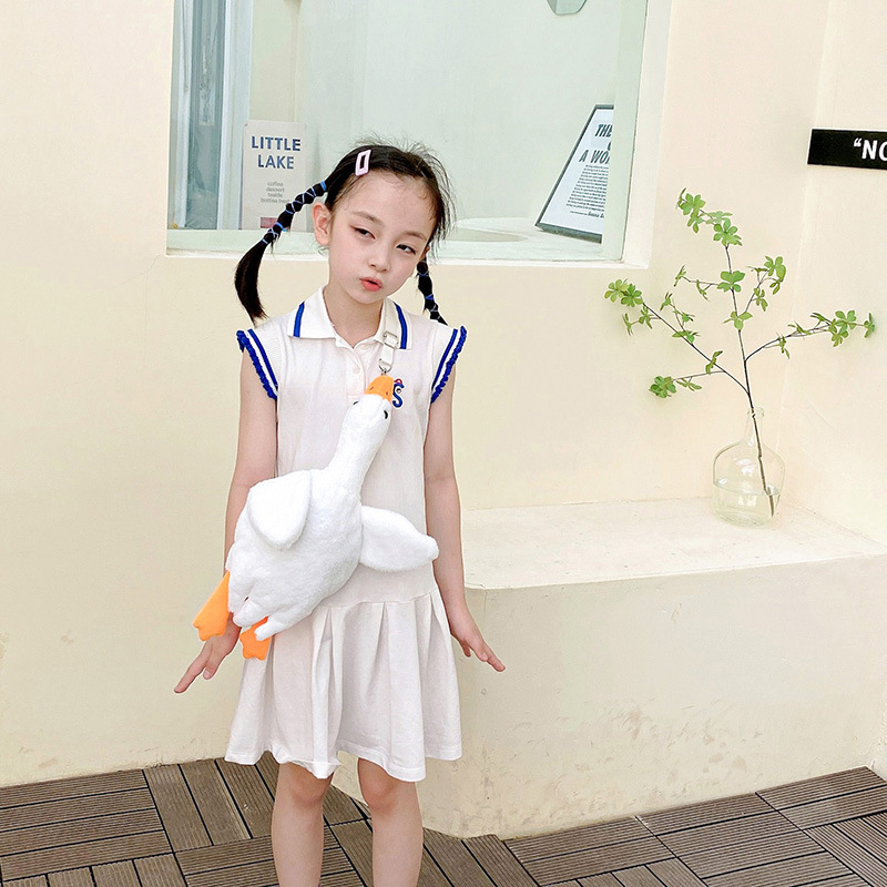 網紅同款玩偶包包可愛大白鵝斜挎包女日系軟萌少女卡通毛絨單肩包