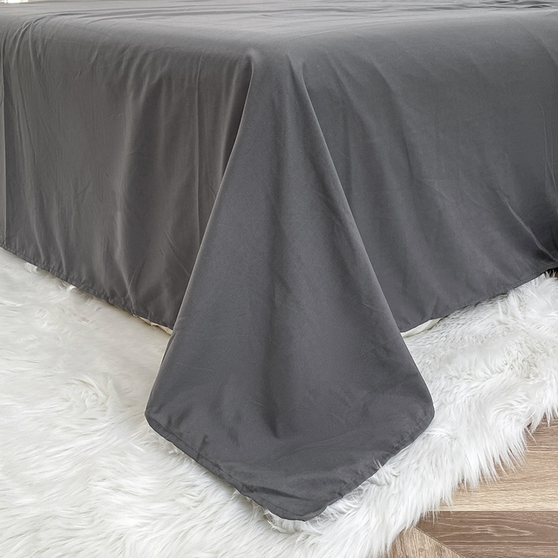 韩版夏季新款纯色水洗棉剪花四件套荷叶边被套床单宿舍三件套批发