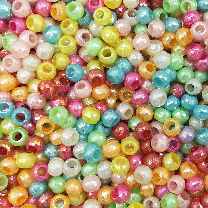 6*9mm大孔珠子桶珠彩色实色亚克力散珠糖果色珠子DIY手工