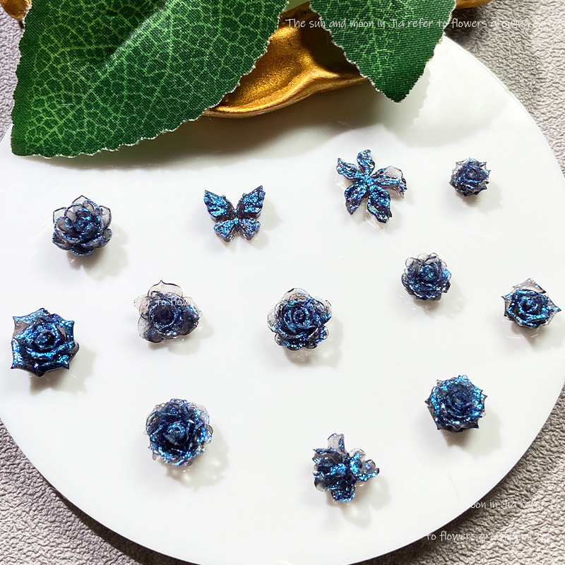 Blue Fine Flash Dark Nail Art Jewelry Internet Red Explosions Soft Flower Nail Art Material Butterfly Rose Nail Art Accessories Mix Blue Fine Flash Dark Nail Art Jewelry Internet Red Explosions Soft Flower Nail Art Material Butterfly Rose Nail Art Accessories Mix