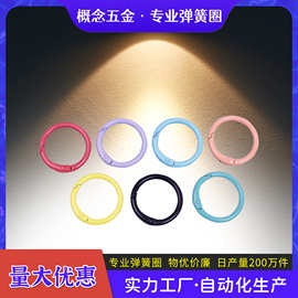 外33弹簧圈玩具挂件钥匙扣一寸弹簧圈滚喷锌合金弹簧扣彩色弹簧圈