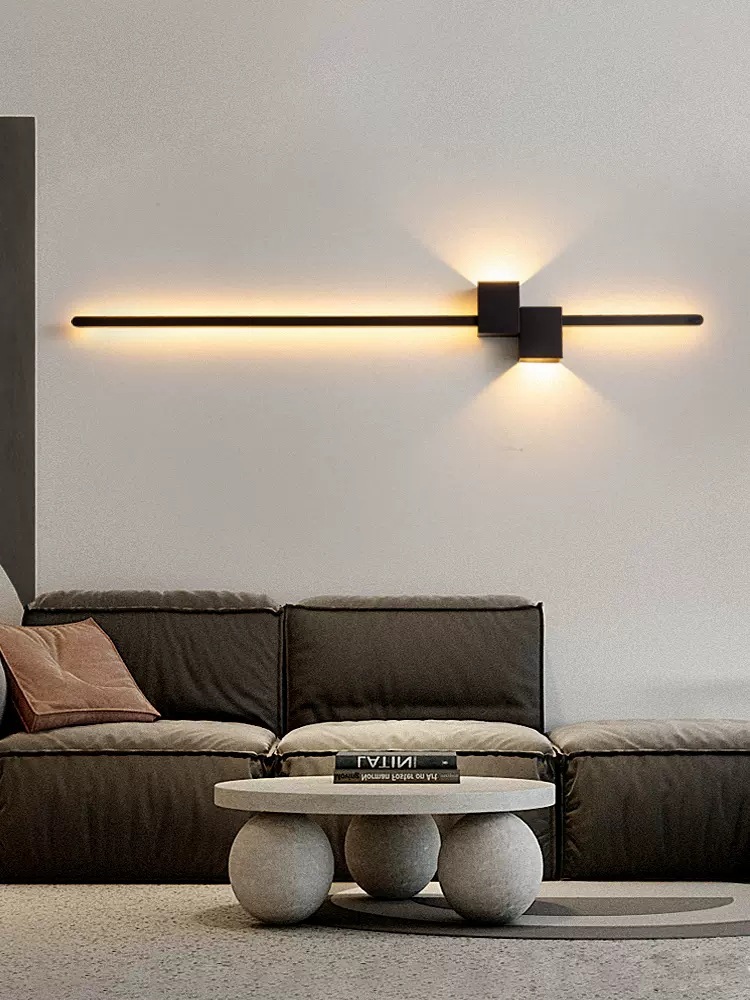 极简长条墙壁灯现代简约卧室床头灯创意客厅沙发格栅电视背景灯具