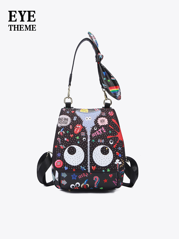 Mochila Casual Estampada para Mujer de PU Resistente al Desgaste para Uso Diario