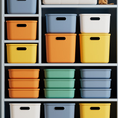 収納ボックスデスクトップ蓋付きプラスチック雑貨スナック化粧品ボックス長方形収納バスケット収納ボックス整理ボックス