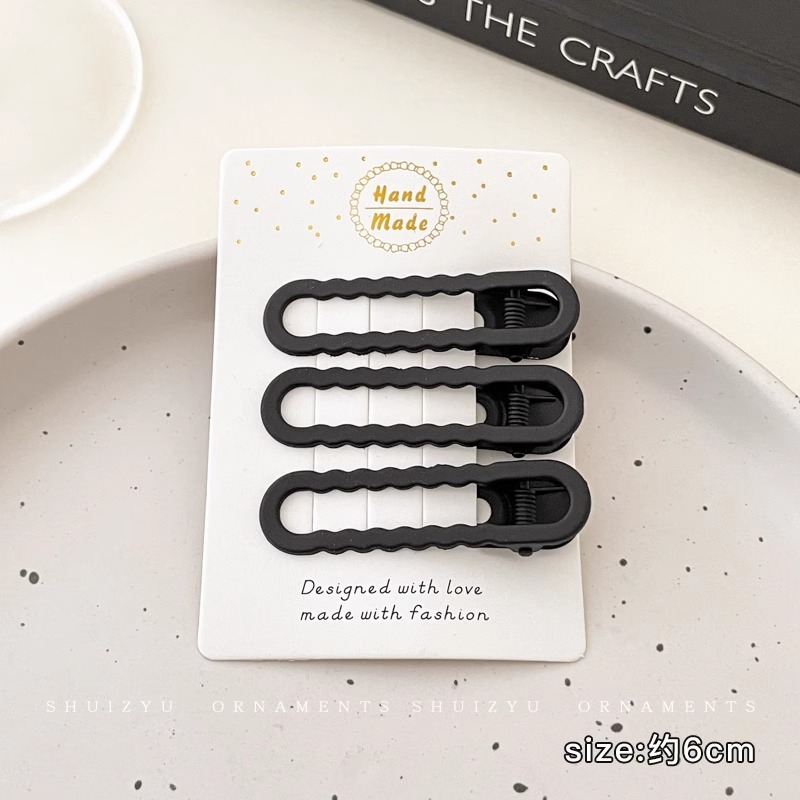 Pinza de pelo grande negro accesorios para el cabello horquilla de gama alta simple de las mujeres frente lado del cabello roto flequillo clip horquilla tocado