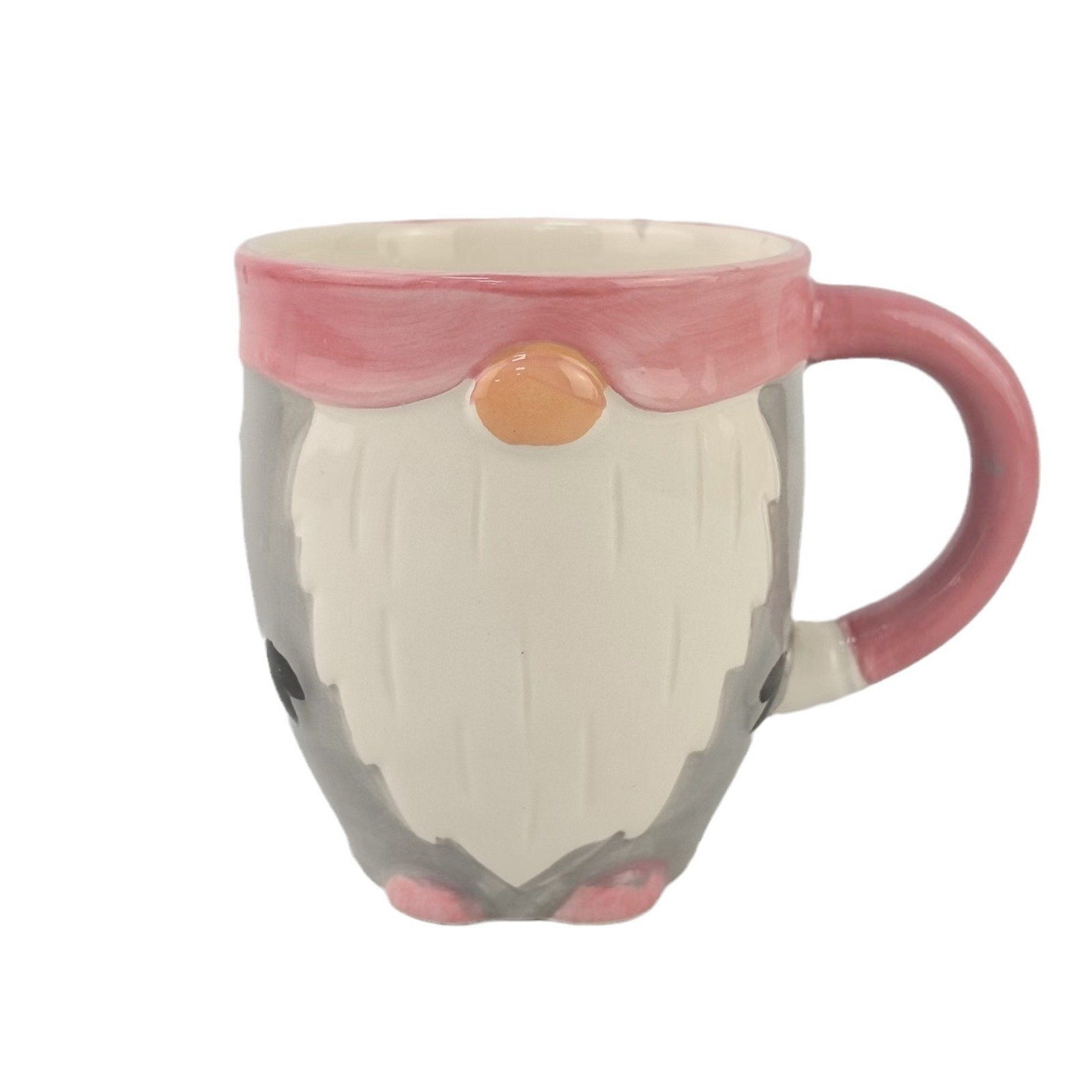 Taza de cerámica de Navidad Taza de cerámica de Navidad Taza de cerámica de relieve Papá Noel Taza de cerámica de porcelana blanca Taza de agua de alto valor