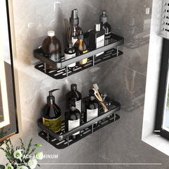 Bathroom storage rack without punching space aluminum storage mesh basket bathroom hardware pendant bathroom self-adhesive storage rack