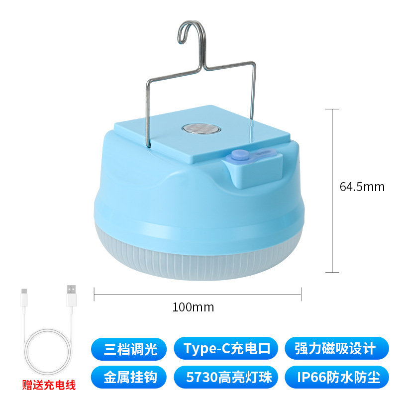 Nueva luz de carga solar, iluminación brillante de gran área, gancho de carga usb, luz de carga súper brillante para pan