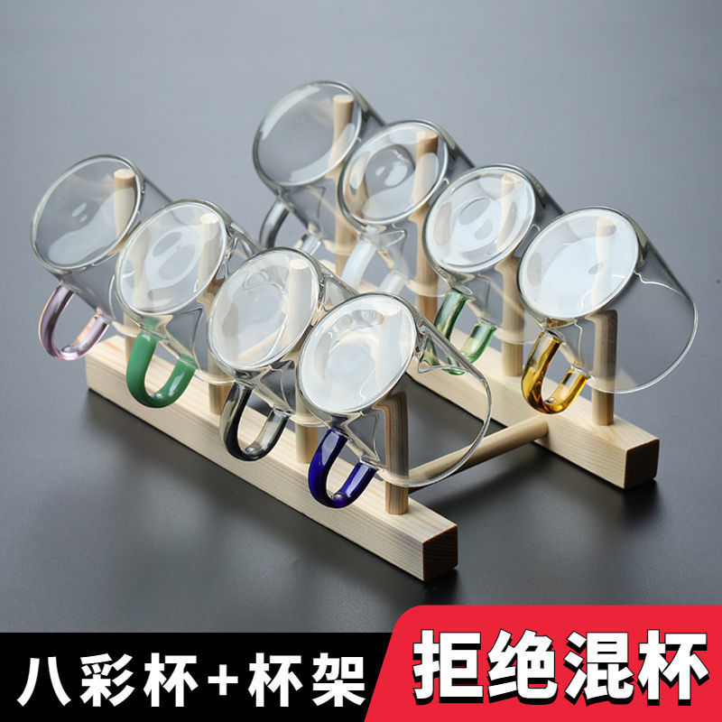 Glass teacup transparent thickening Heat Tea cup Mini household Tea glass Kungfu Online tea set suit