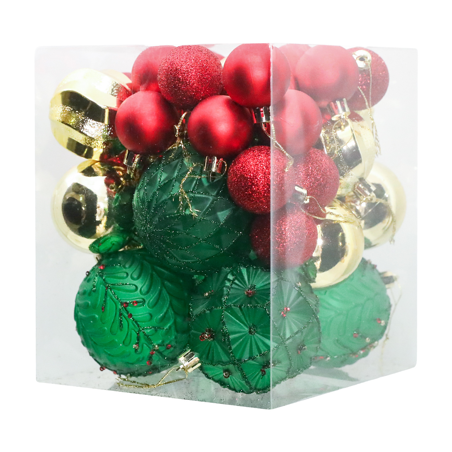 Shengyuan nueva caja de bola de Navidad galvanizada 36pcs decoración de árbol de Navidad ventana decoración de personalidad