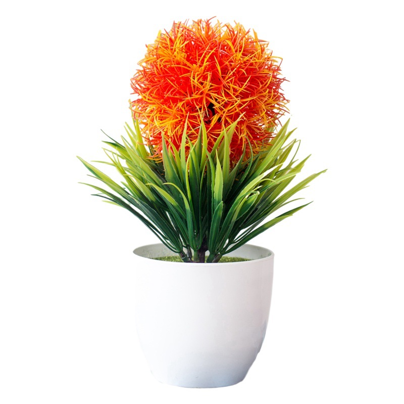 Flor artificial maceta hierba de primavera Goldfish hierba plantación pequeño árbol bonsai Flor de plástico planta verde flor artificial maceta decoración de flores adornos