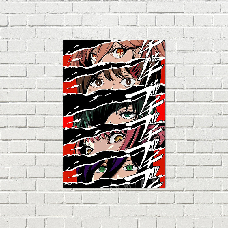 Electric Boy Poster, 1 Set of 8 High-Resolution Copper-Plate Prints, Chainsaw Man Merchandise&mdash;Perfect for Dorm Wall Stickers or Anime-Style Decorative Hanging Art