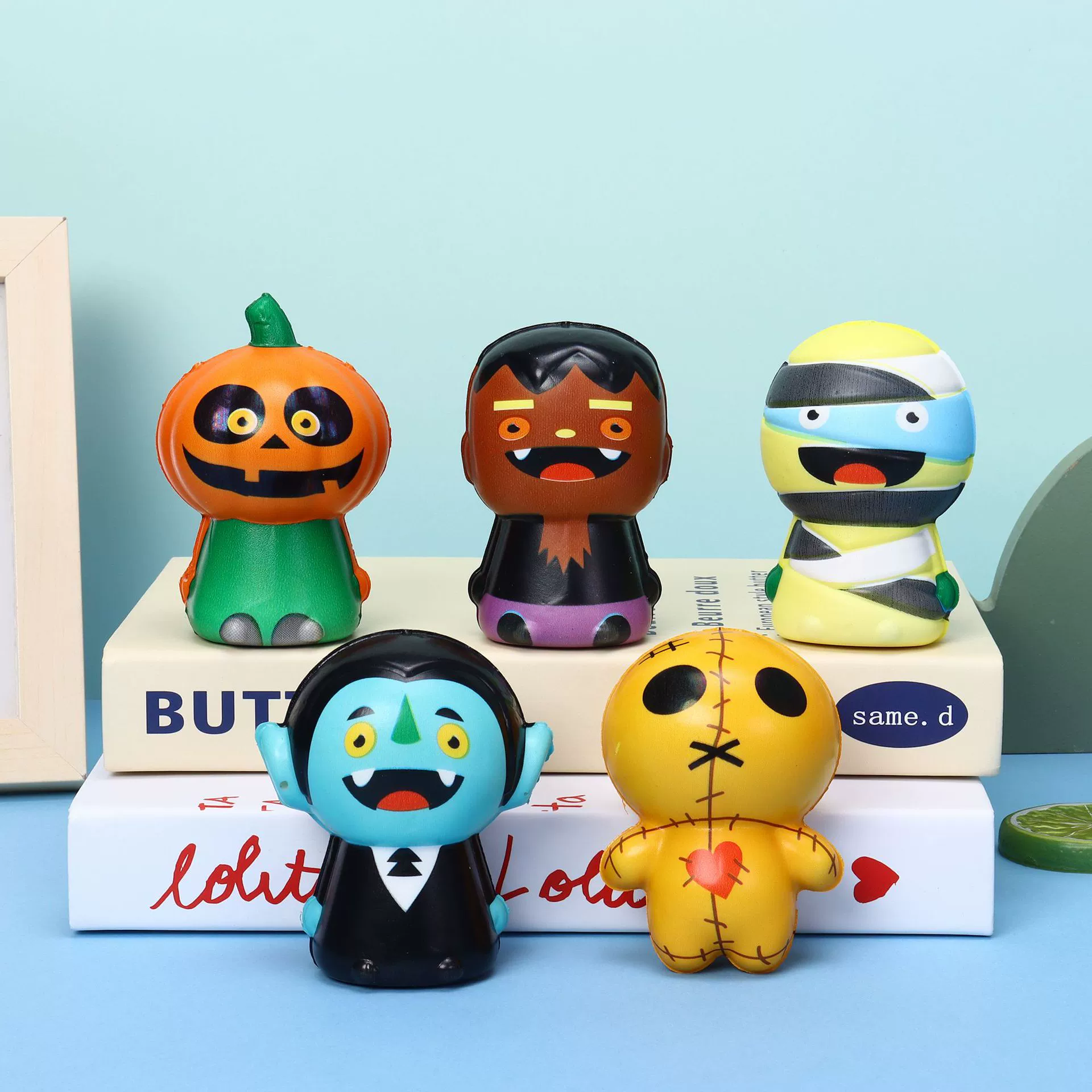 Трансграничная горячая распродажа PU Хэллоуин тыква давление мяч пузырьковая губка мультяшная кукла набор медленного отскока вентиляционная игрушка