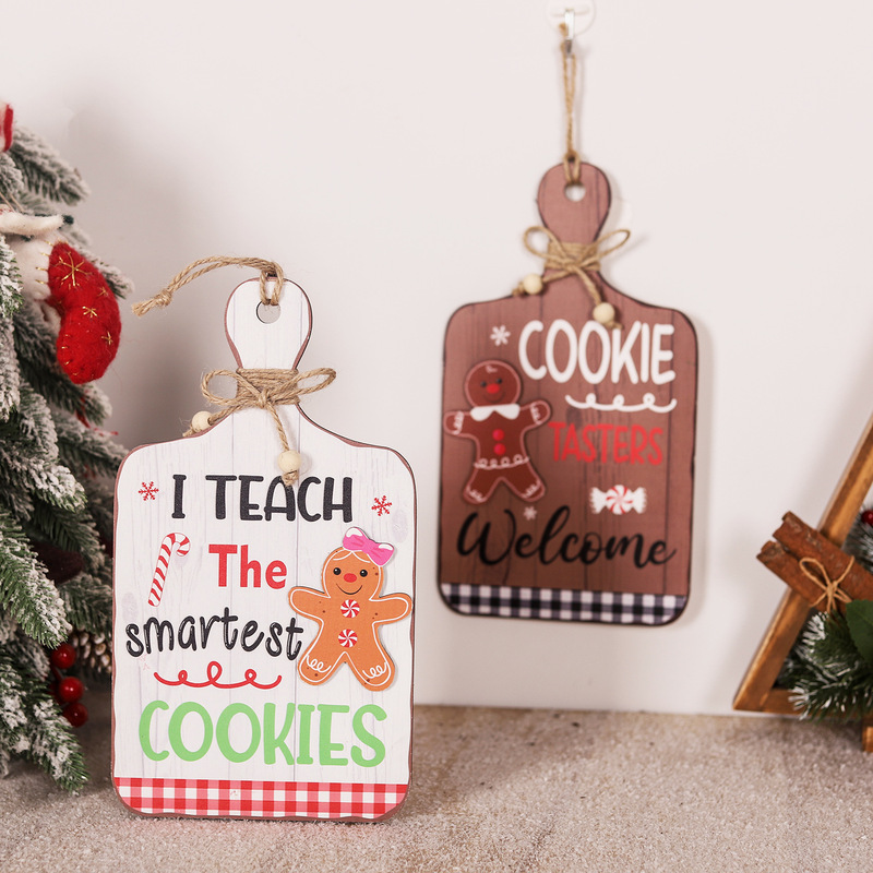木製クリエイティブクリスマスジンジャーブレッドマン木製サインオーナメントクリスマスデコレーション木製ビスケットマンショップウェルカムペンダント|undefined