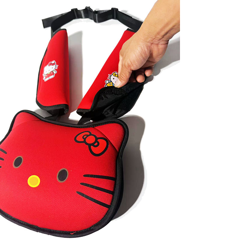 Cat Head Auxiliary Safety Belt Limiter Holder, Car Kids Safety Belt Adjustment Anti-Stranglehold Shoulder Protector
