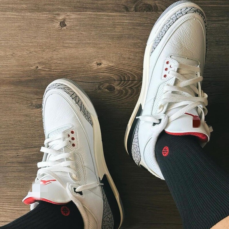 莆田靴純正オリジナル牛革本革バスケットボールシューズ男性と女性のための Air AJ3 ホワイトセメント共同ブランドレトロスポーツシューズ|undefined