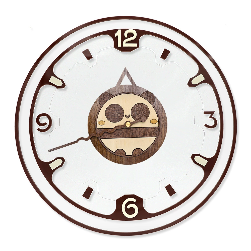 Акрил мультфильм панда настенные часы интерьер креативный декор тихая гостиная настенные часы фабрика прямых волос