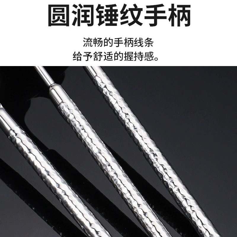 304 Stainless Steel Round Diamond Drilling Drinks and Skills Solid Handle Hotel Western Dining Bouncing Blade Blade High -end Sensing Tableware