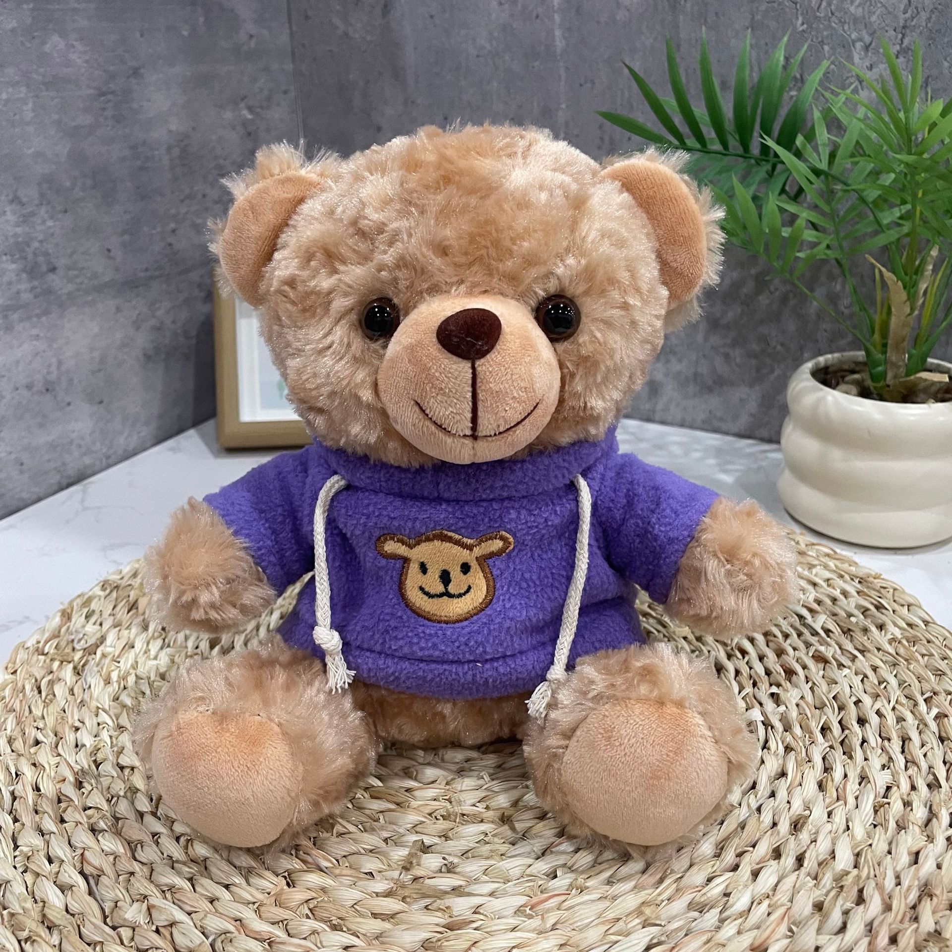 Teddy Bear se puede imprimir LOGO evento de vacaciones muñeca regalo para el hogar adornos de escritorio abrazar juguetes de peluche