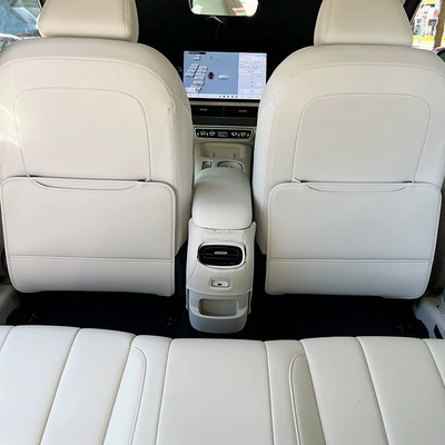 Chair back anti-kick pad — 5 car seat back anti-kick pad - oula-5-rear-seat-anti-kick-pads-3-piece-set-dawn-white