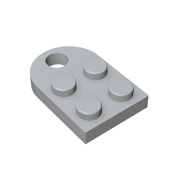 【3176】1 2x2 one round plate with light gray