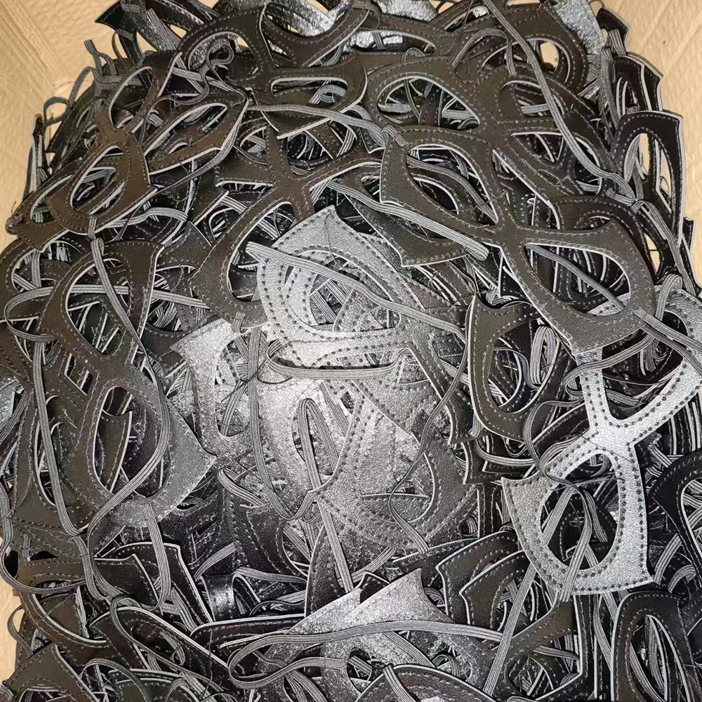 Moda de cuero negro discoteca máscara de baile de máscara de Halloween exagerada máscara de fiesta máscara de ojos Europa y América